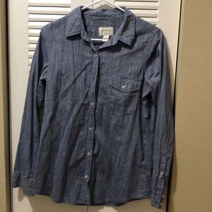 Blue jeans button up shirt